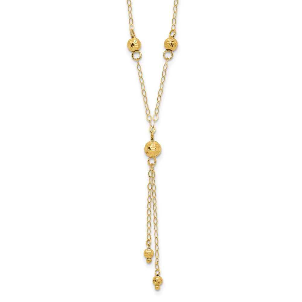 14k Yellow gold;Spring Ring;Textured;2in extension;16in Chain