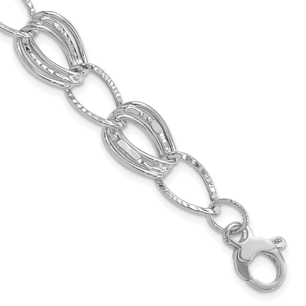 Polished;14K White gold;Hollow;Fancy lobster;Textured
