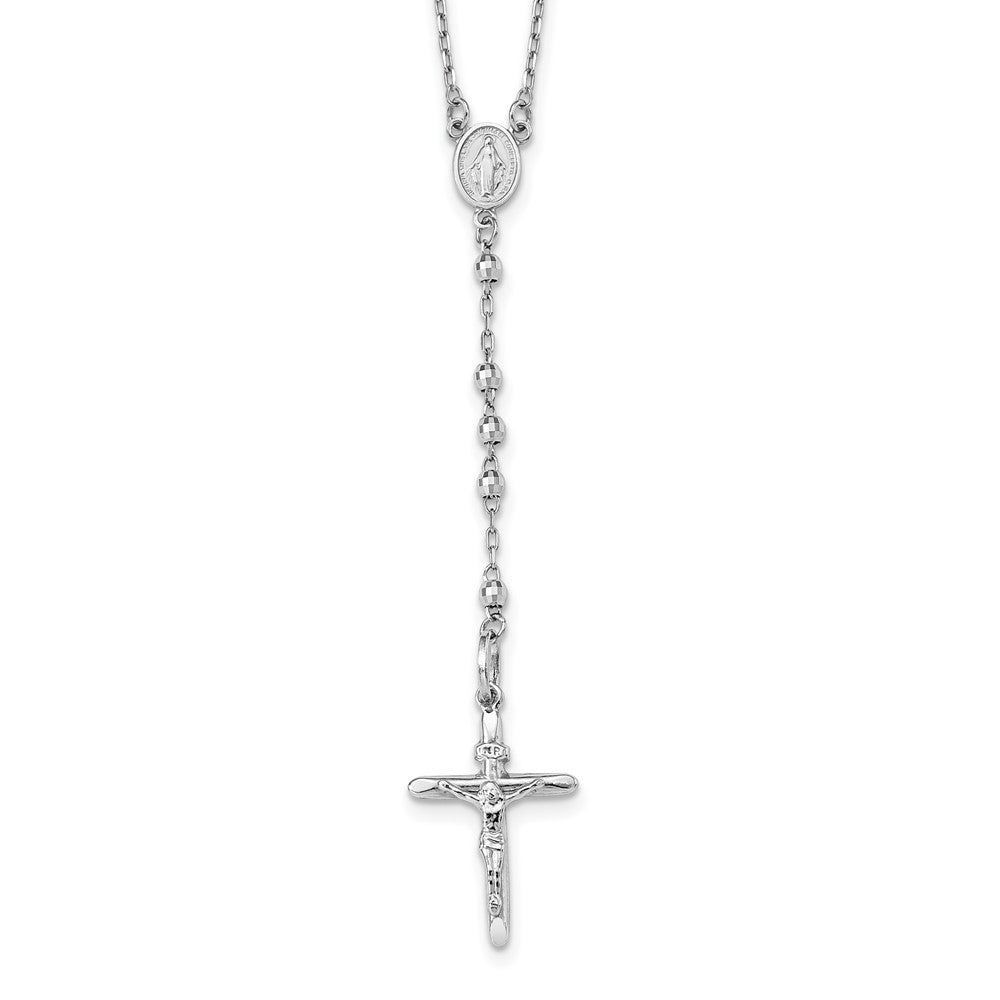 Polished;14K White gold;Lobster;Diamond Cut