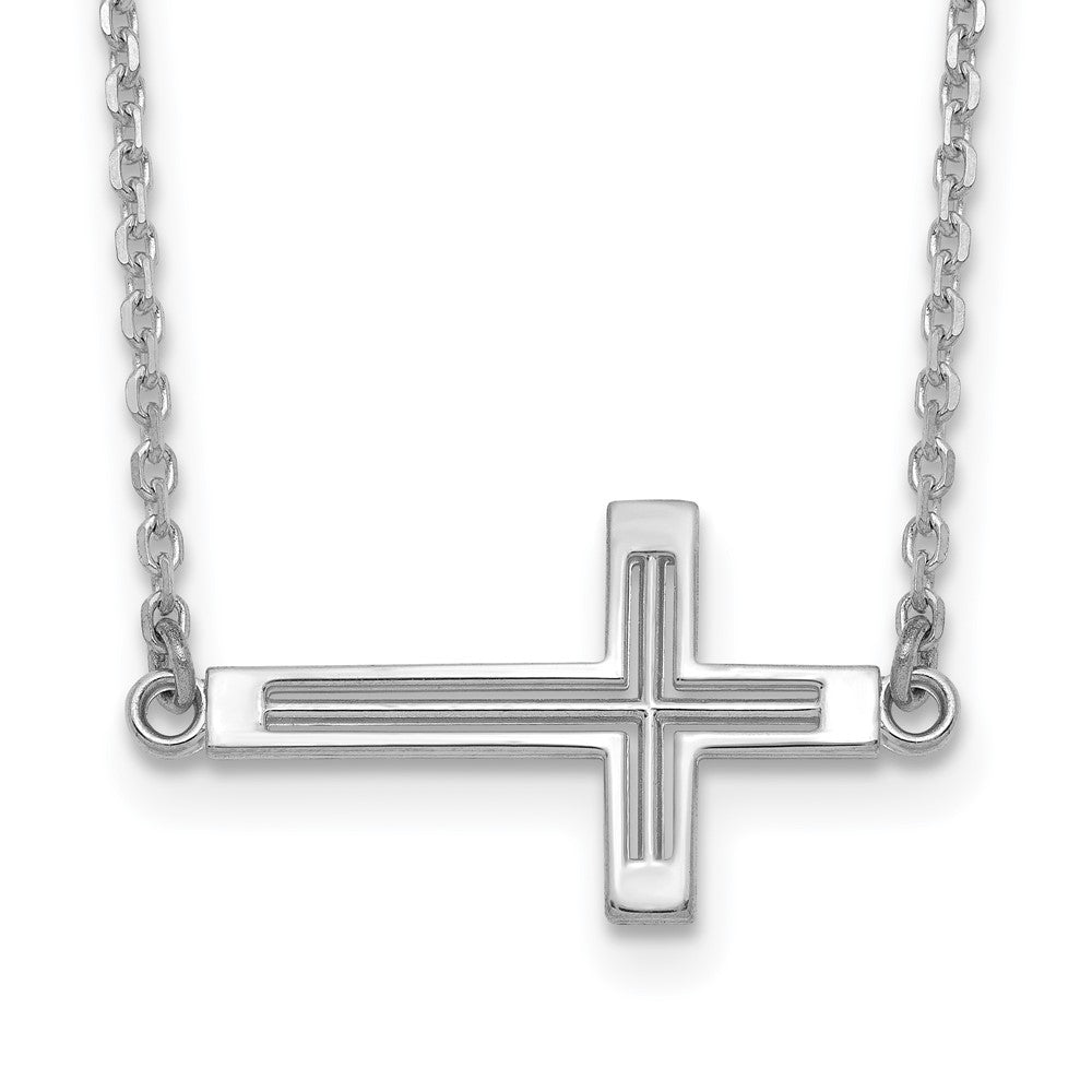 Polished;14K White gold;Lobster