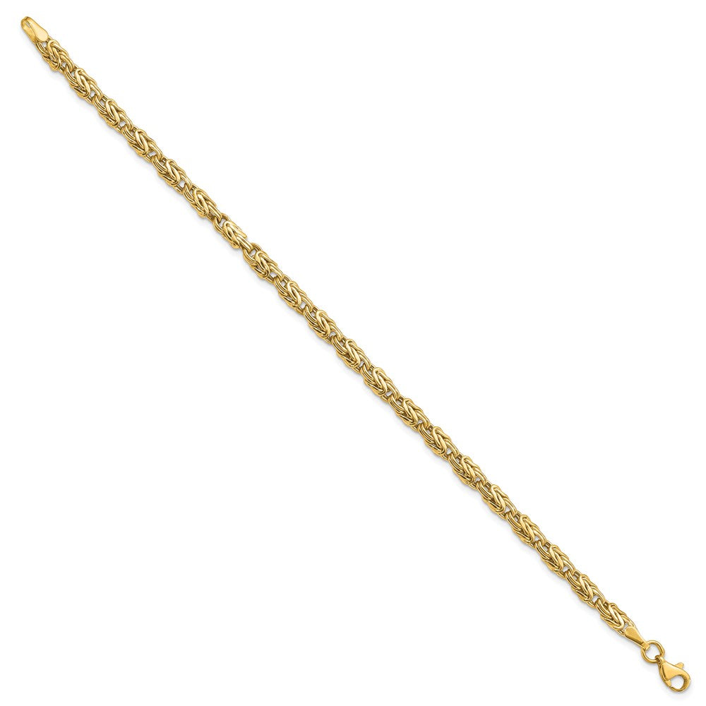 14K Polished 5mm Fancy Byzantine Link 7.5 inch Bracelet