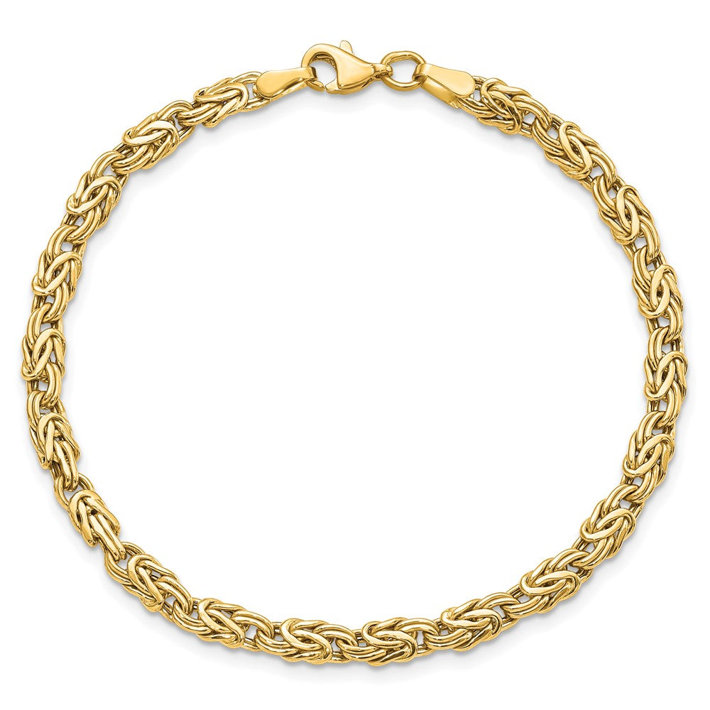 14K Polished 5mm Fancy Byzantine Link 7.5 inch Bracelet