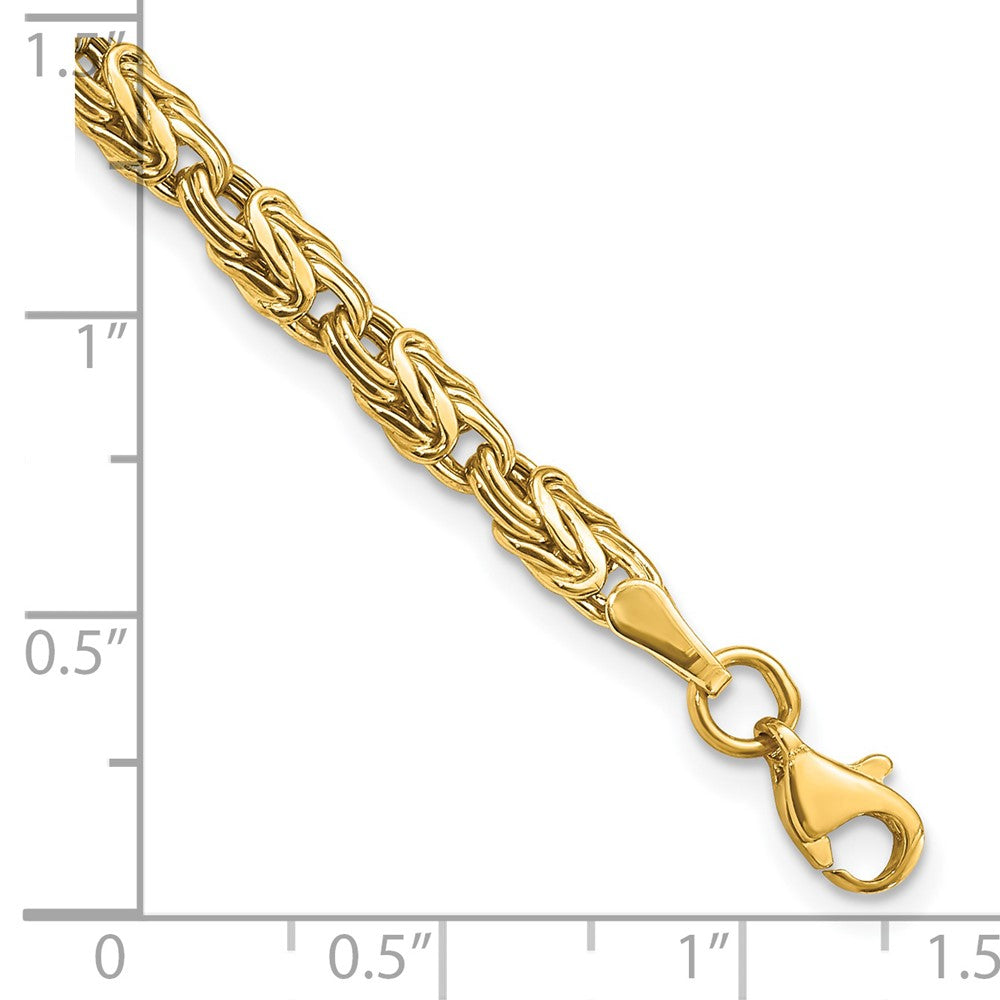 14K Polished 5mm Fancy Byzantine Link 7.5 inch Bracelet