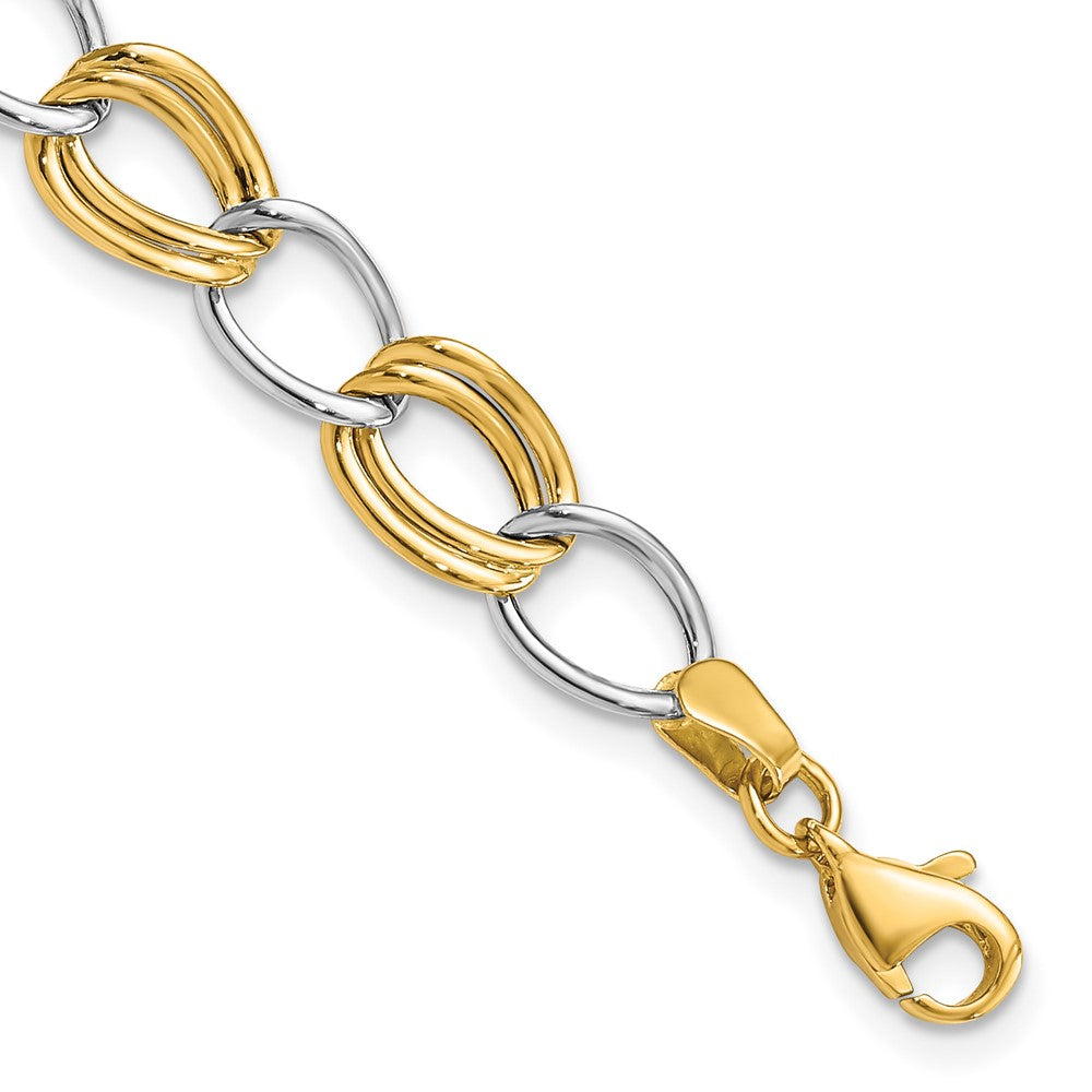 Polished;14K Two-tone;Hollow;Fancy lobster