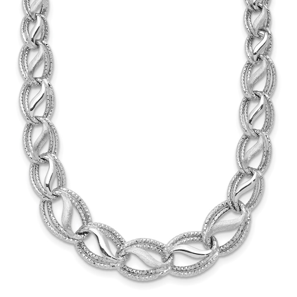 Polished;14K White gold;Fancy lobster;Diamond Cut