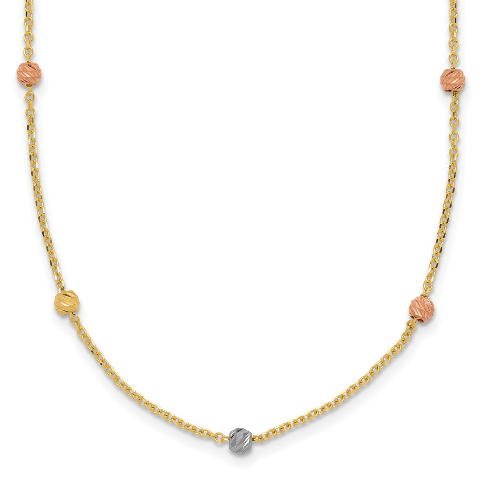 14K Tri-color;Fancy lobster;Diamond Cut