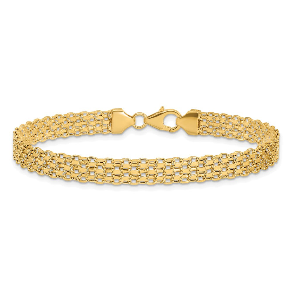 14k Polished 6.2mm Fancy Bismark Link 7.5 inch Bracelet