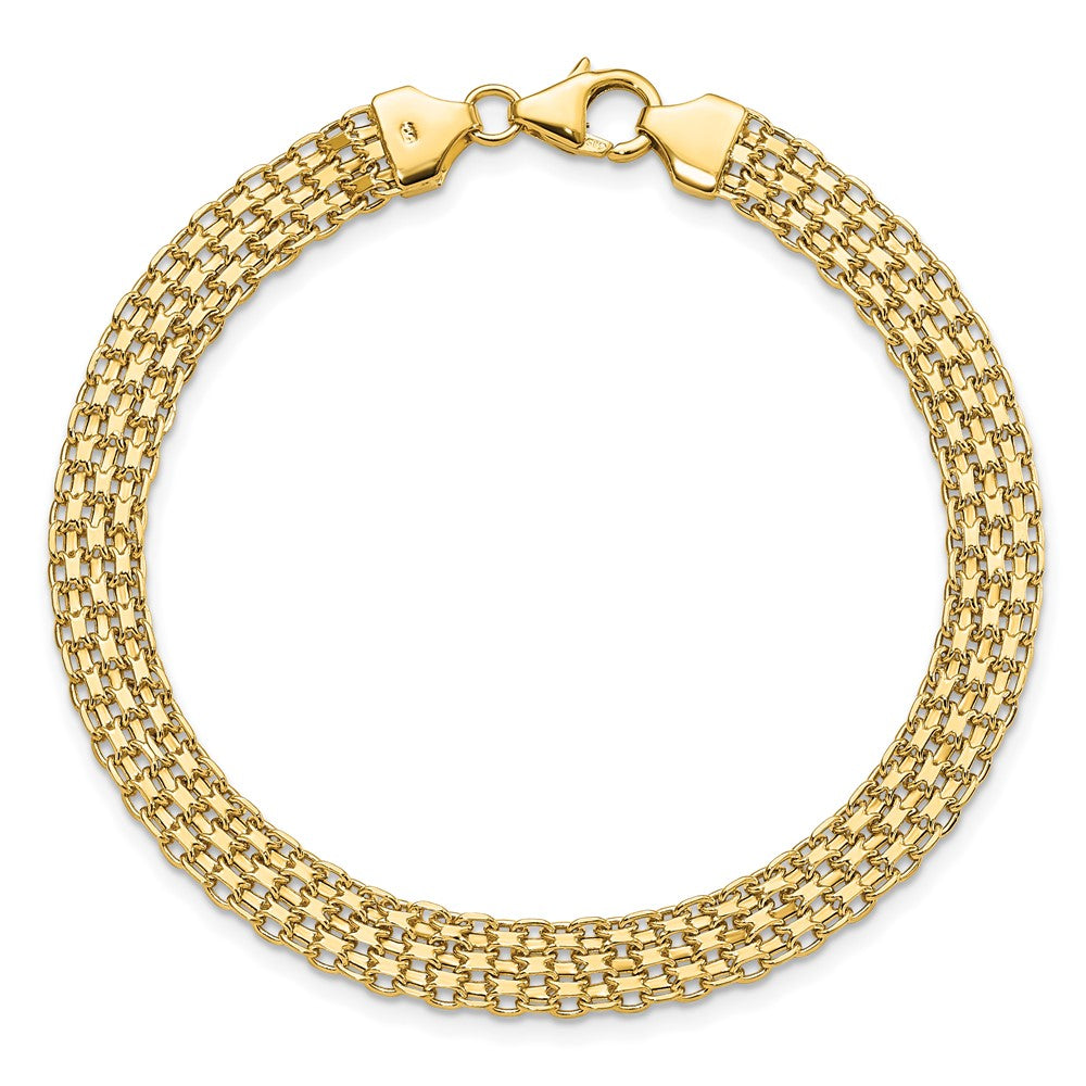 14k Polished 6.2mm Fancy Bismark Link 7.5 inch Bracelet