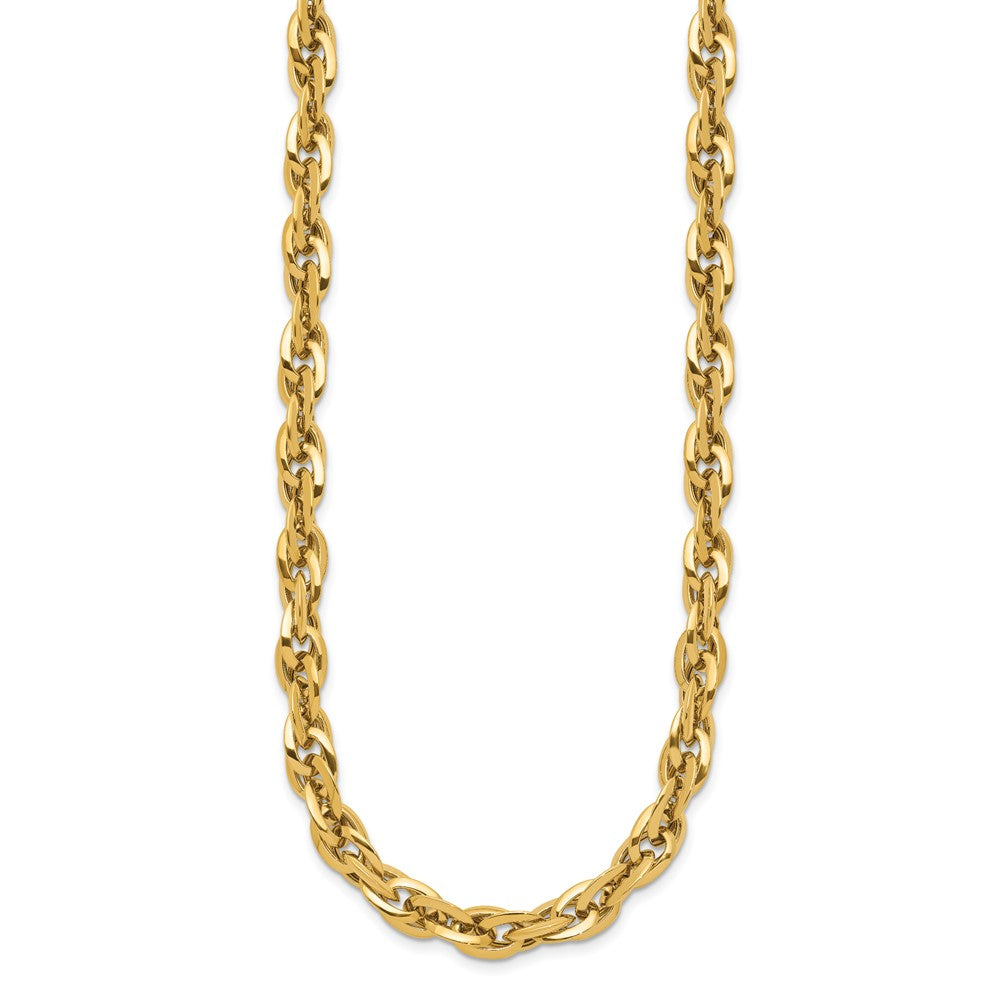 14K Polished 12mm Fancy Rope Link 17.5 inch Necklace