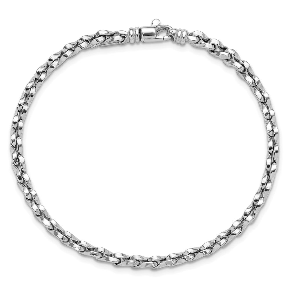 14K White Gold Polished 5mm Fancy Link 7.5 inch Bracelet