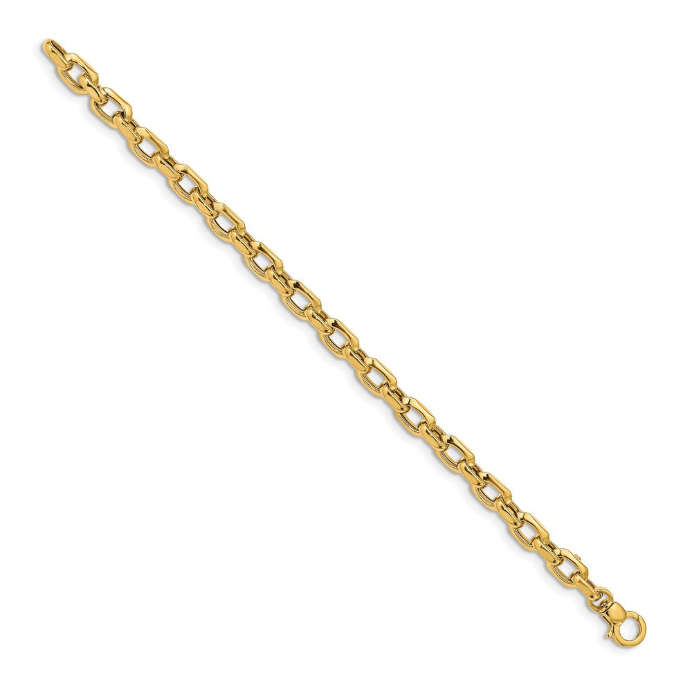 14K Polished 6.75mm Fancy Cable Link 7.5 inch Bracelet