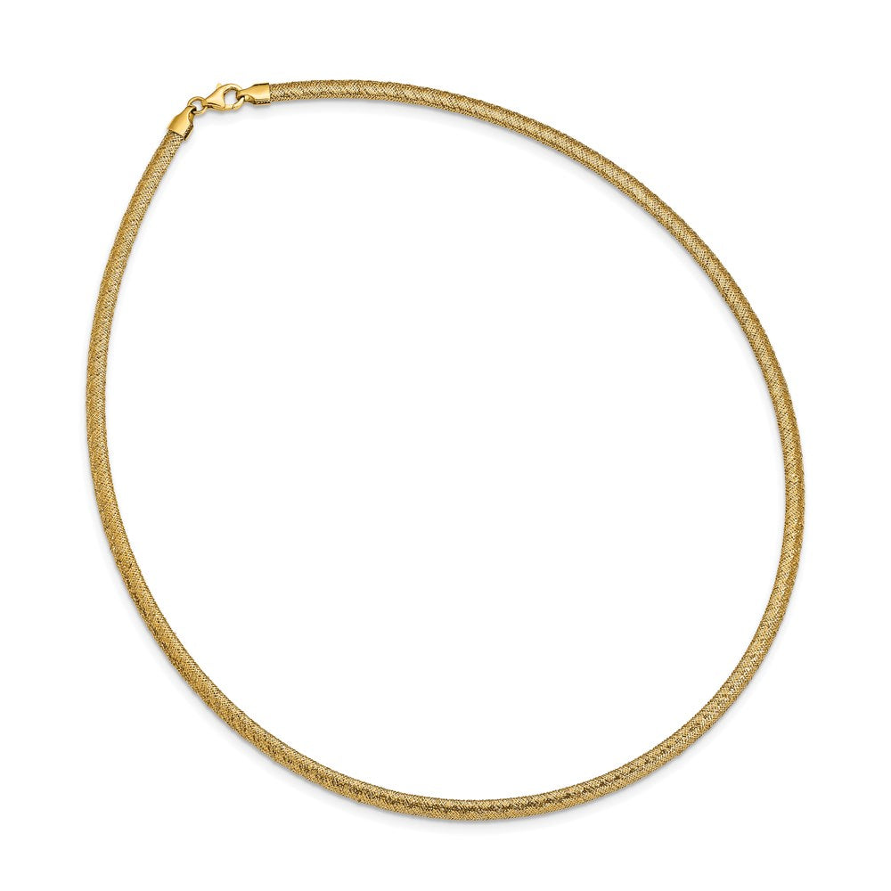 14K 4mm Woven Stretch Mesh 17.5 inch Necklace