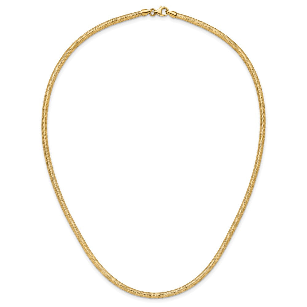 14K 4mm Woven Stretch Mesh 17.5 inch Necklace
