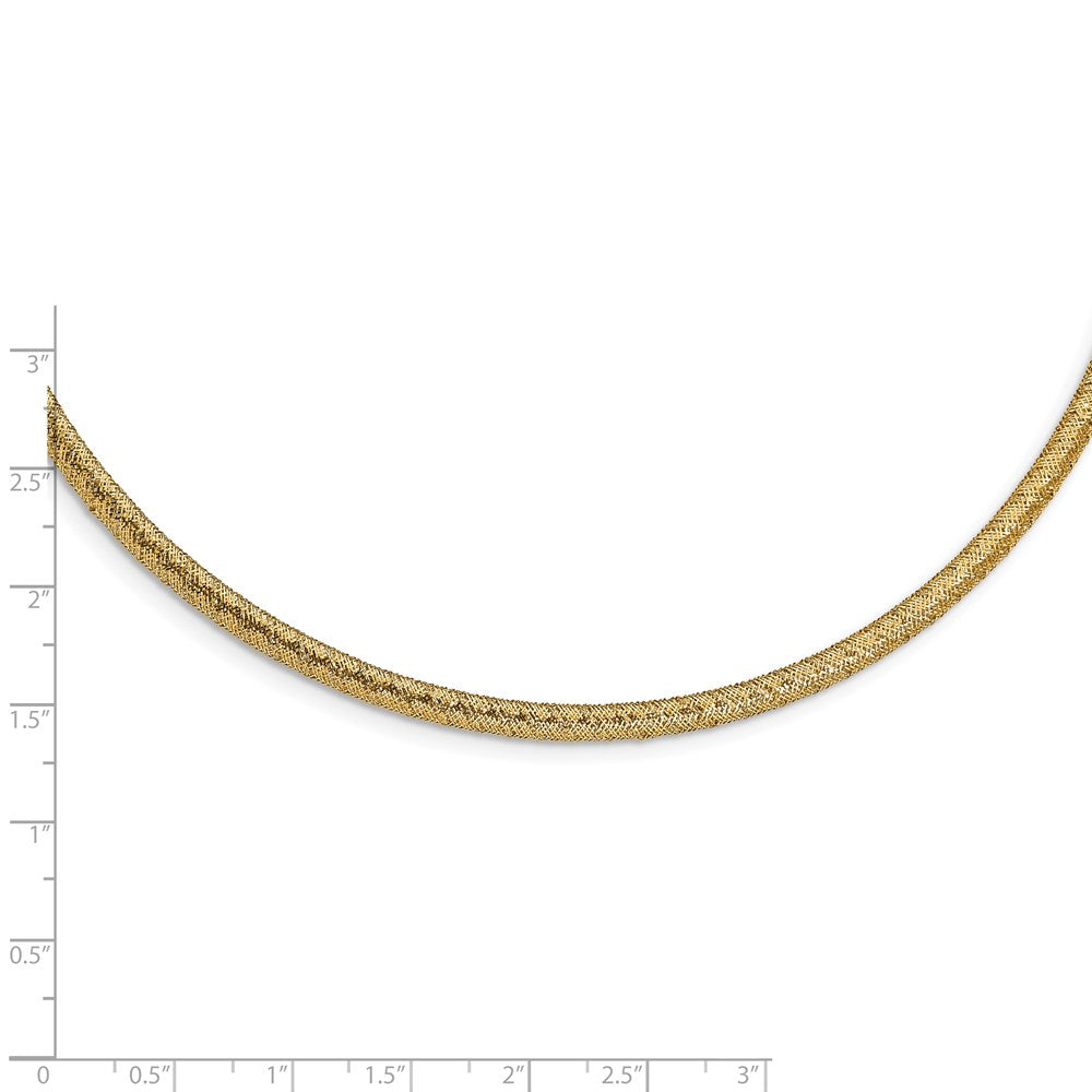 14K 4mm Woven Stretch Mesh 17.5 inch Necklace