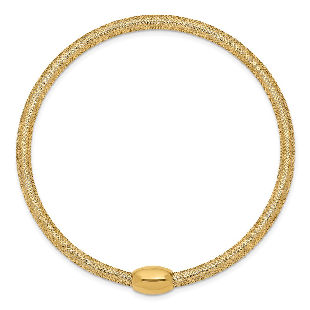 14K 3mm Woven Mesh Slip-on Stretch Bracelet