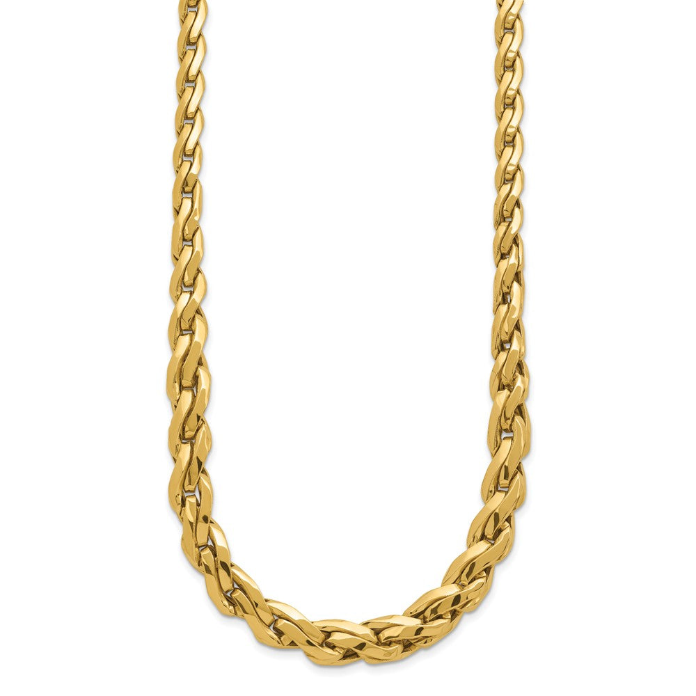 14k Polished 7mm Graduated Fancy Link 18 inch Necklace