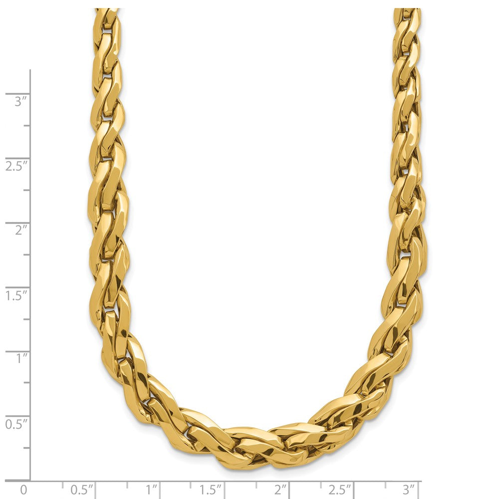 14k Polished 7mm Graduated Fancy Link 18 inch Necklace