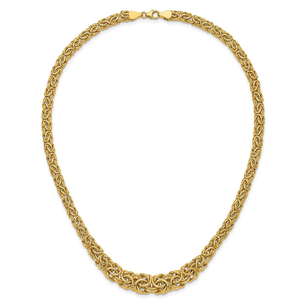14k Graduated 7-10mm Fancy Byzantine 17.25 inch Necklace