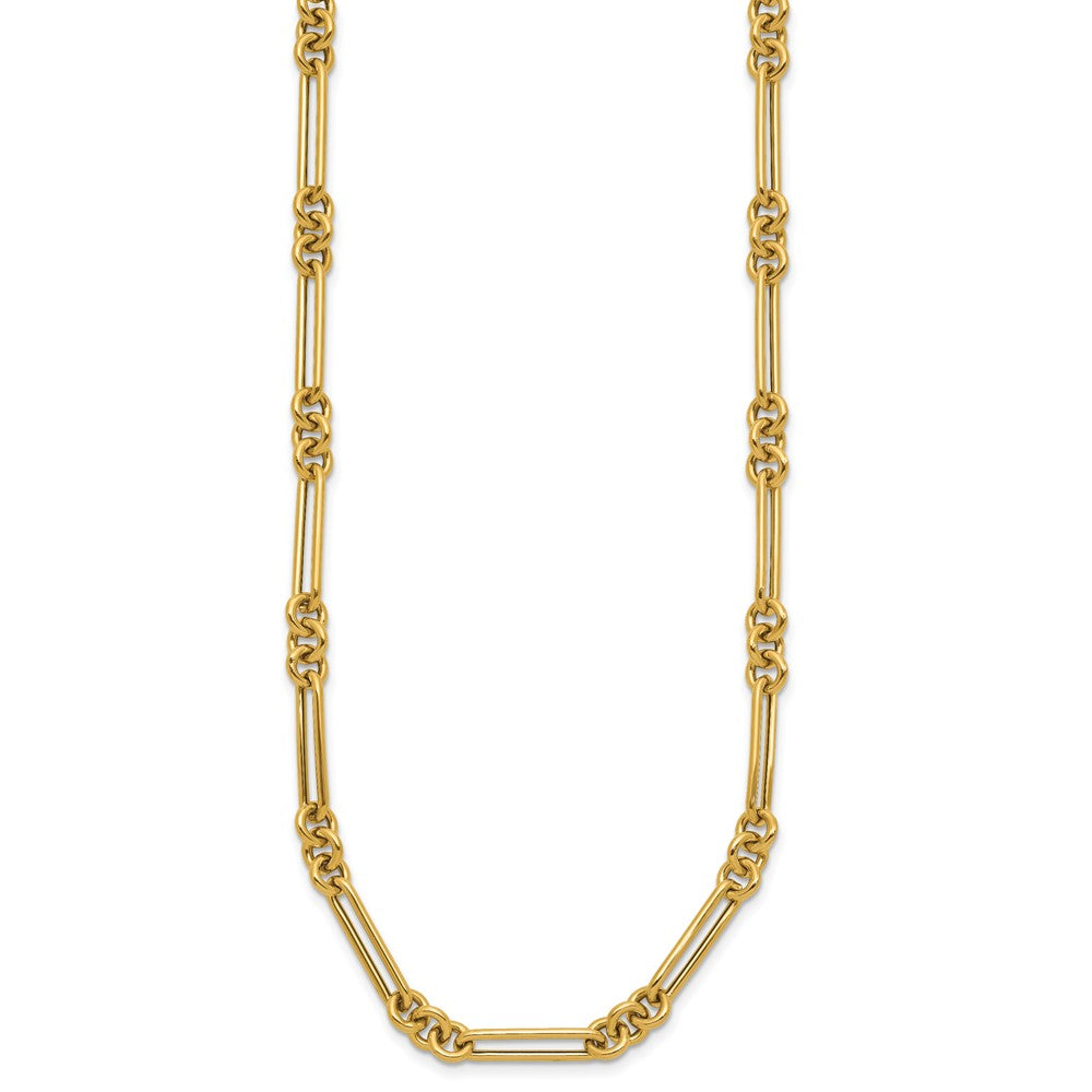 14K Polished Fancy Figaro Link 17.5 inch Necklace