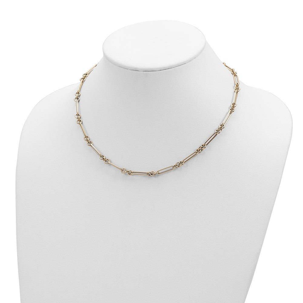 14K Polished Fancy Figaro Link 17.5 inch Necklace