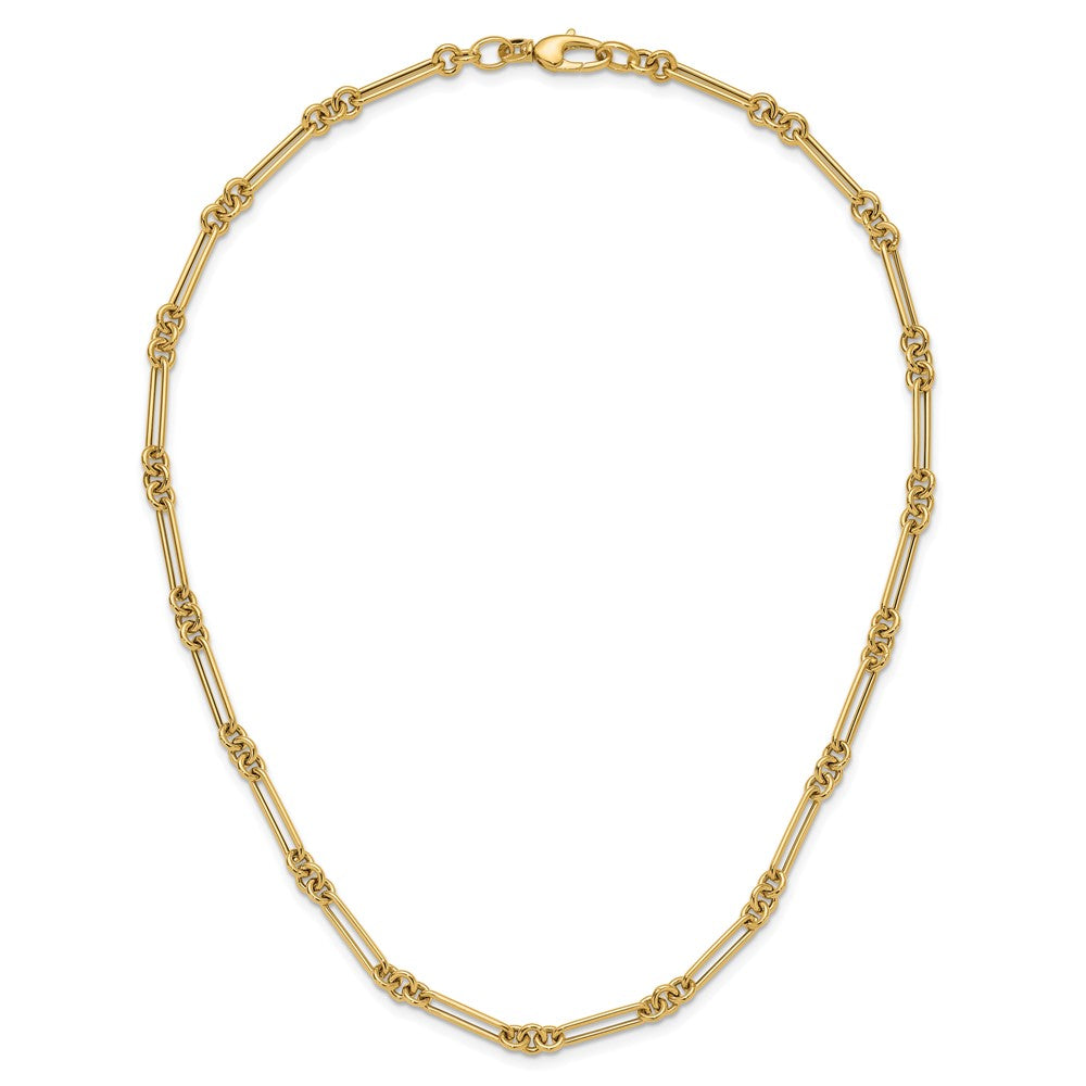 14K Polished Fancy Figaro Link 17.5 inch Necklace