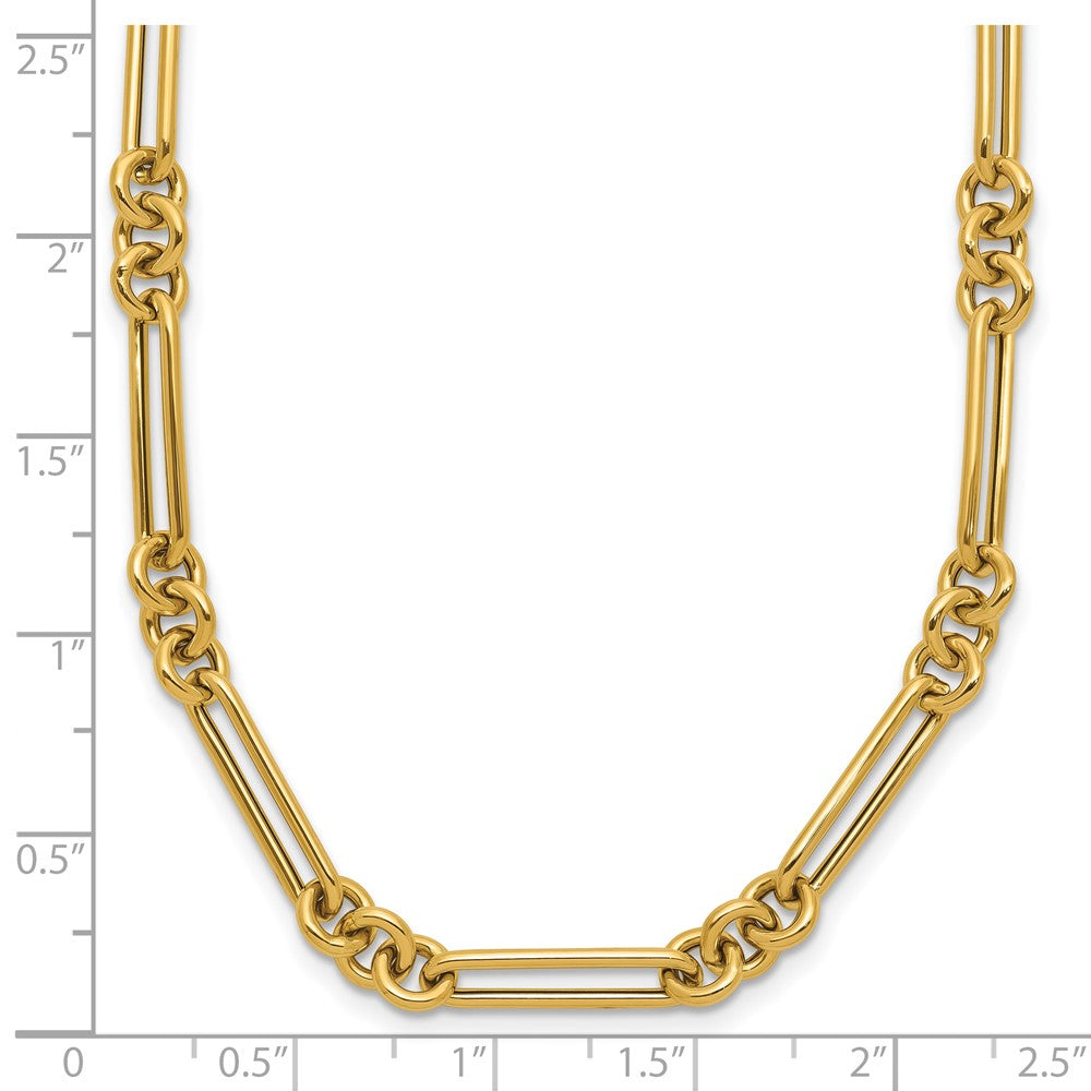 14K Polished Fancy Figaro Link 17.5 inch Necklace