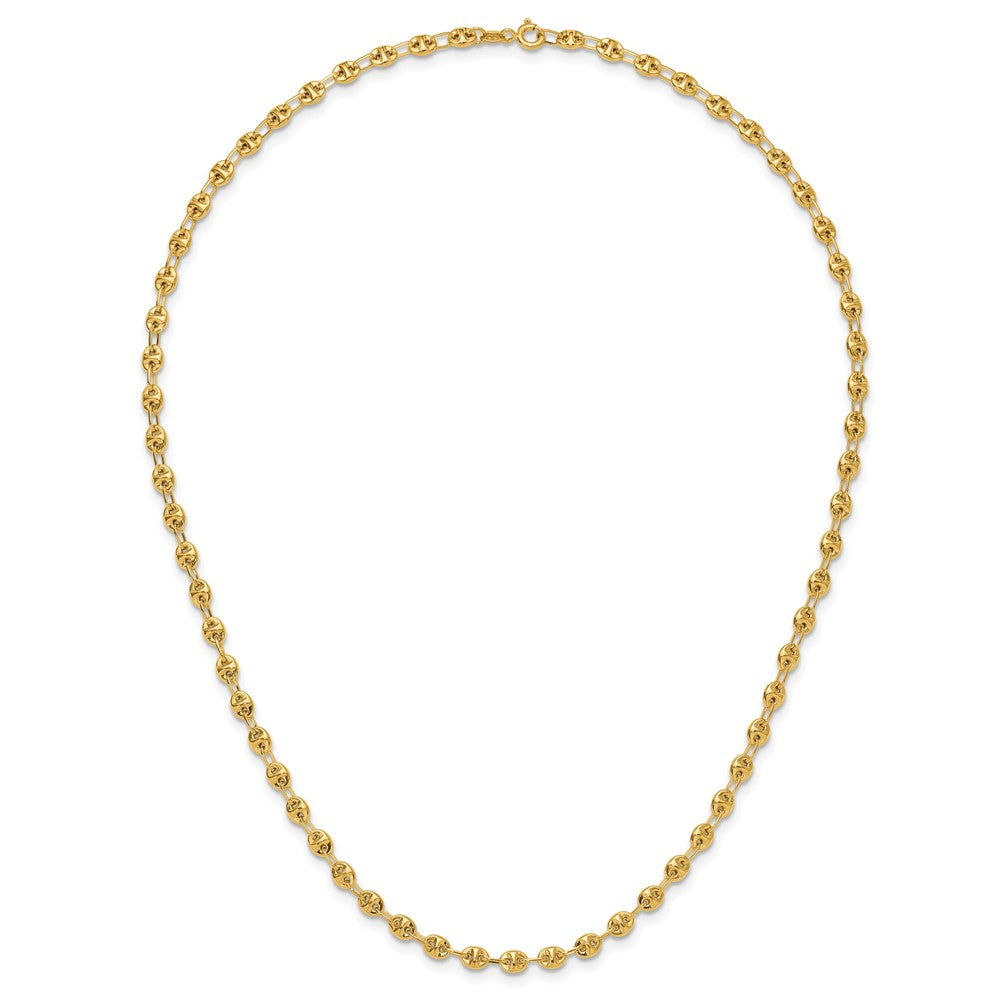 14K Polished 4.5mm Fancy Link 18 inch Necklace