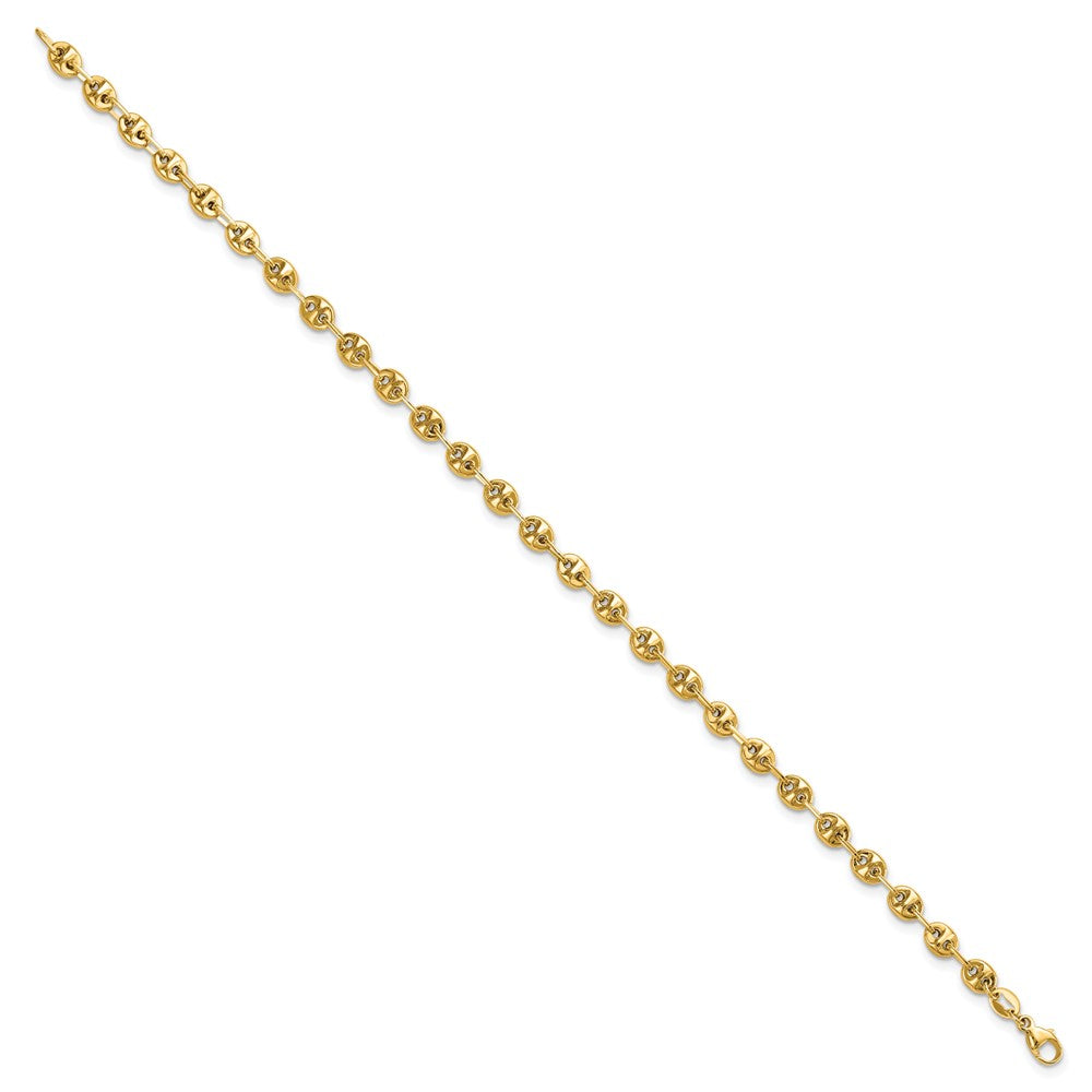 14K Polished 4mm Fancy Link 7.5 inch Bracelet