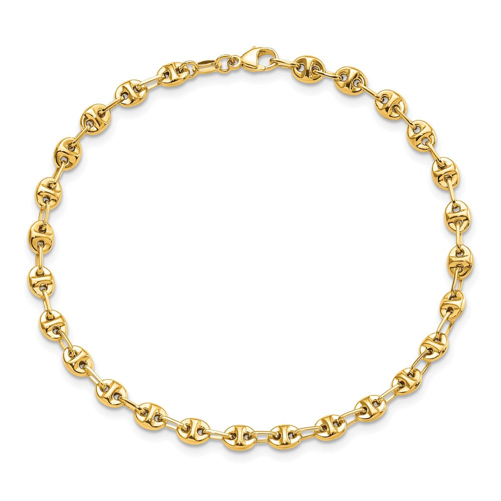 14K Polished 4mm Fancy Link 7.5 inch Bracelet