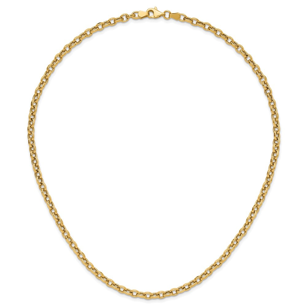 14K Polished 4.25mm Fancy Oval Cable Link 17.5 inch Necklace