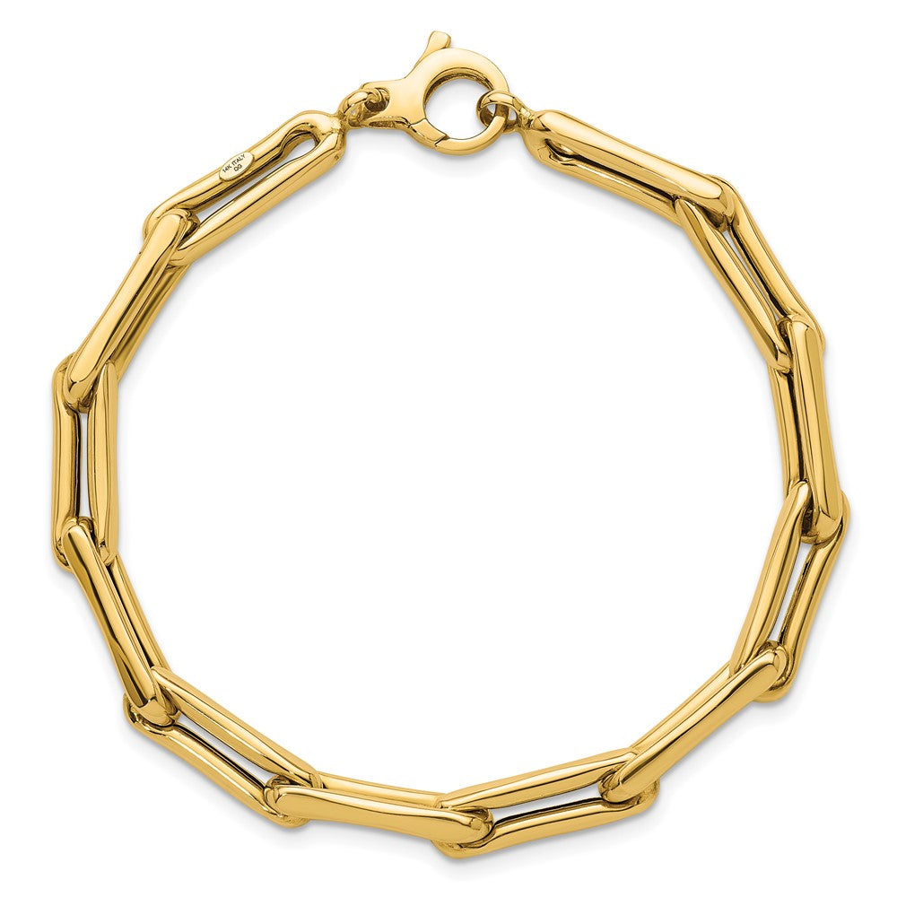 14k Polished 5.7mm Fancy Long Link 7.5 inch Bracelet