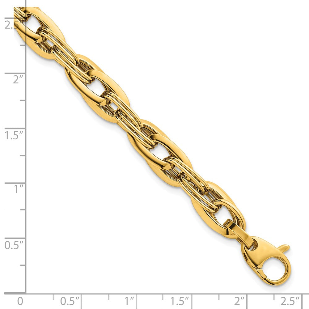 14k Polished 8.2mm Lightweight Fancy Link 7.5 inch Bracelet
