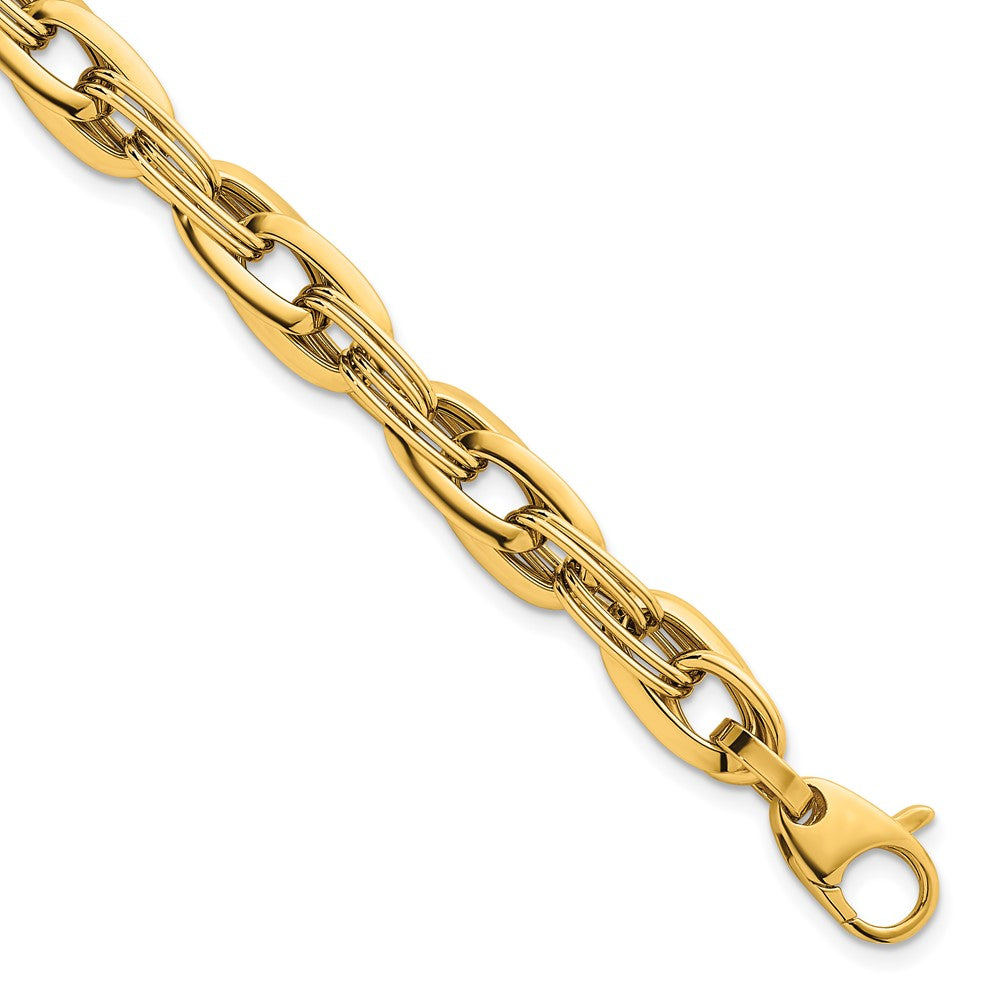 14k Polished 8.2mm Lightweight Fancy Link 7.5 inch Bracelet