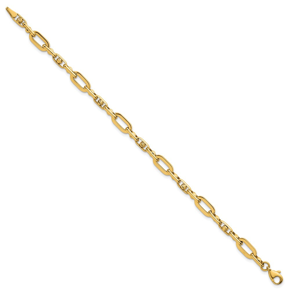 14k Polished 5.75mm Fancy Open Link 7.25 inch Bracelet