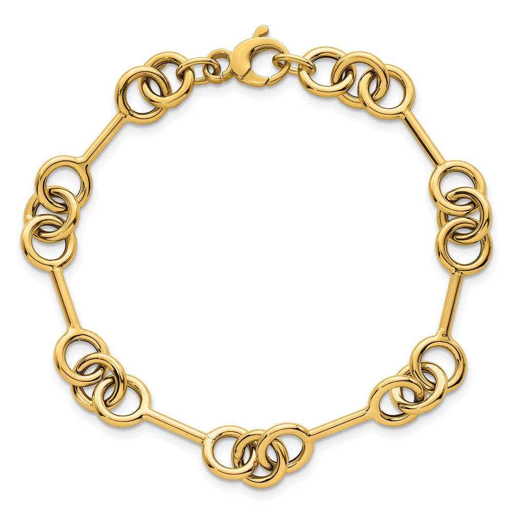 14k Polished 8.4mm Fancy Link 7.5 inch Bracelet