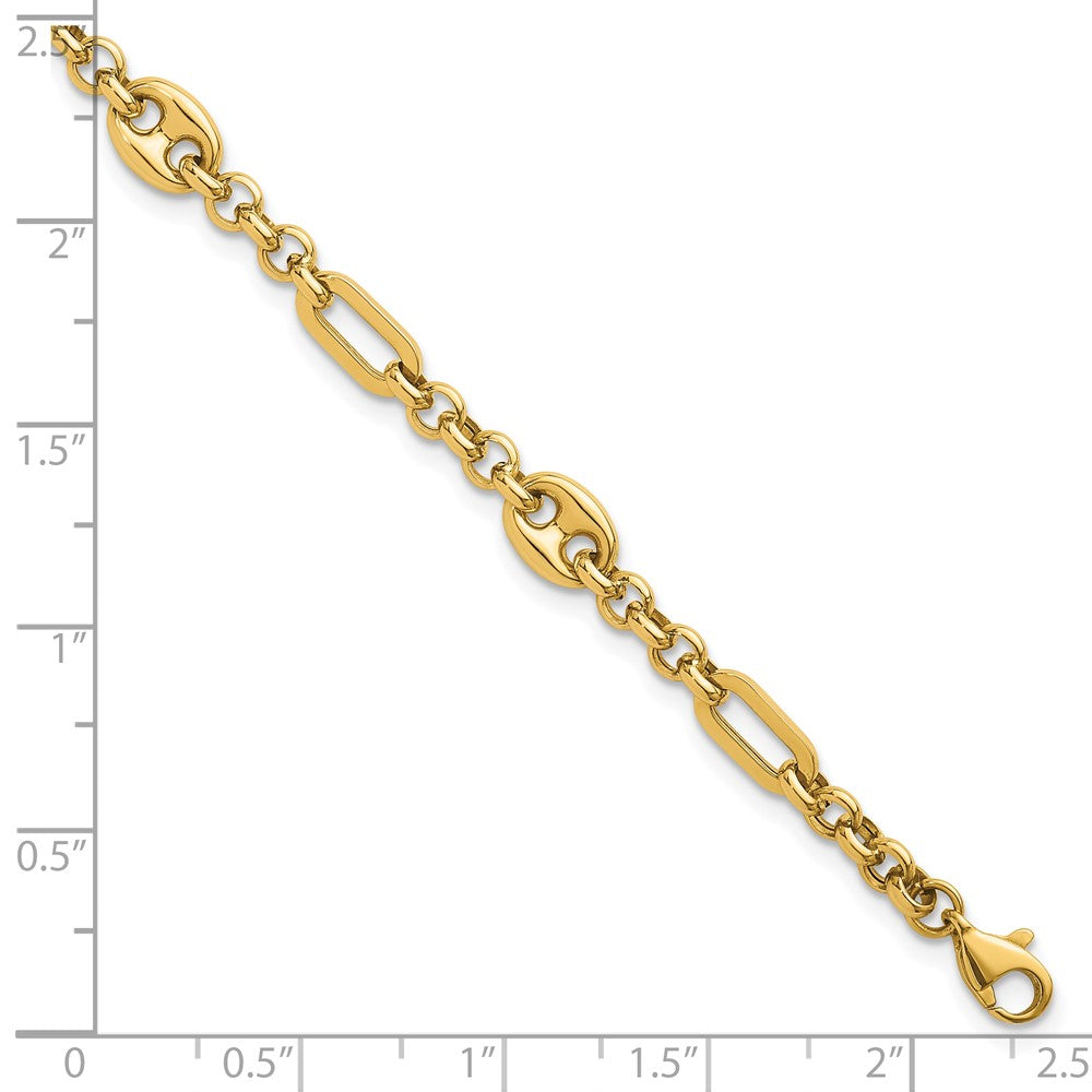 14k Polished 4.6mm Fancy Multi-link 7.5 inch Bracelet