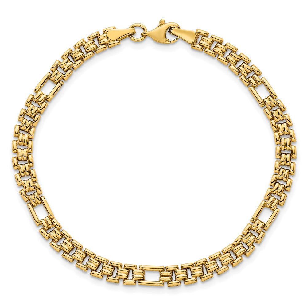 14K Polished 4.5mm Fancy Link 7.5 inch Bracelet