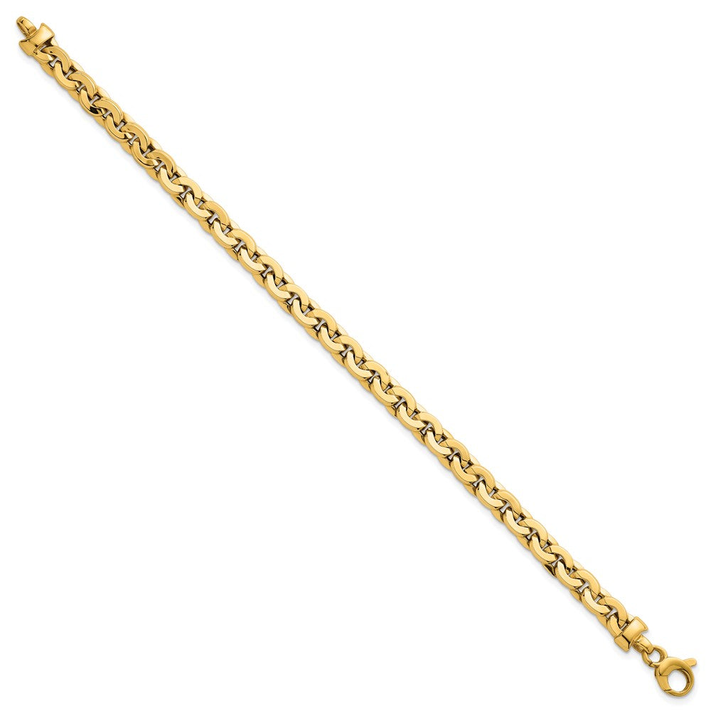14K Polished 5.75mm Fancy Cable Link 7.5 Inch Bracelet