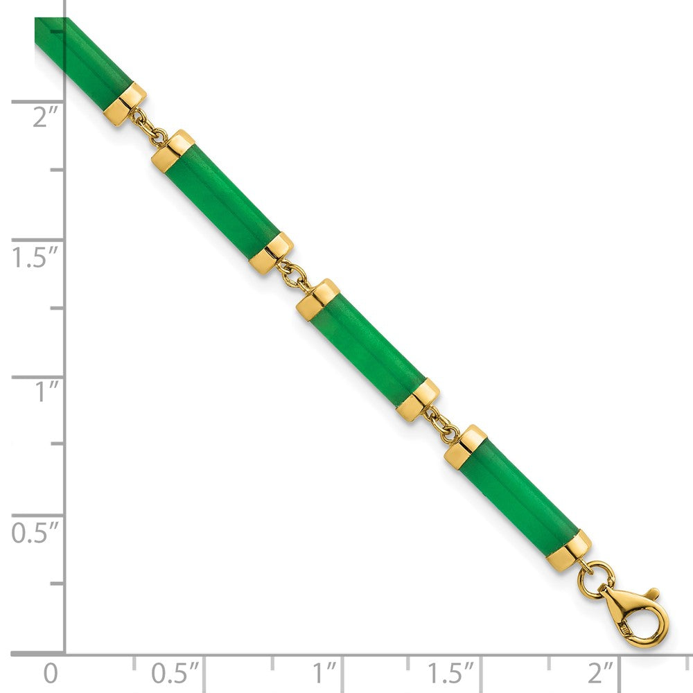 14K Polished 4.0mm Jade Bars 7 Inch Bracelet