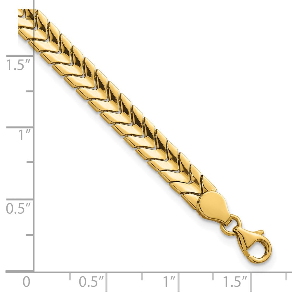 14K Polished 5.6mm Fancy Chevron Link 7.5 inch Bracelet