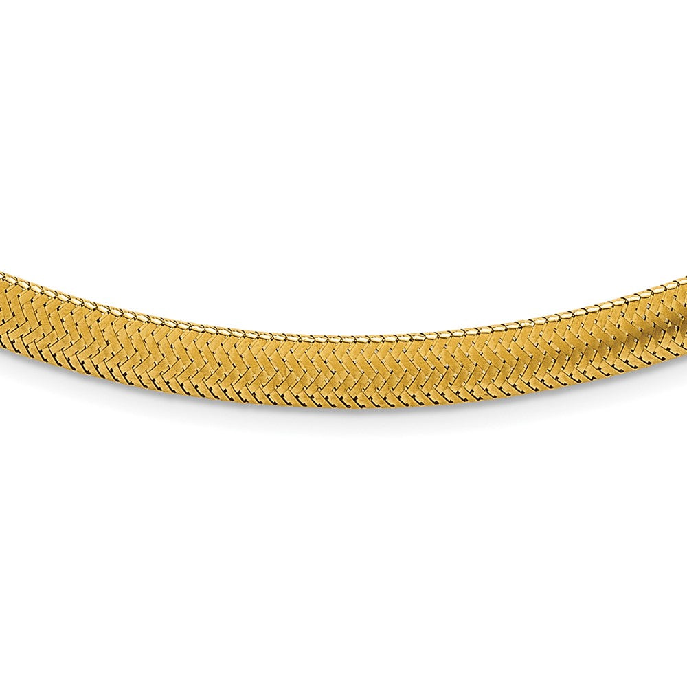 14k Polished 6.1mm Woven Mesh 17 inch Necklace