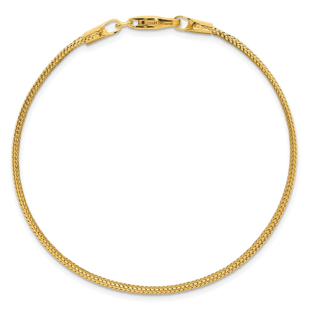 14k Polished 6.1mm Woven Mesh 7.5 inch Bracelet