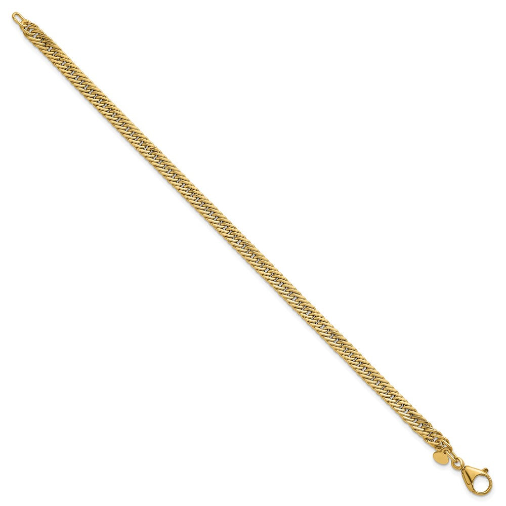 14k Polished Fancy Hollow Curb Link 7.5 inch Bracelet