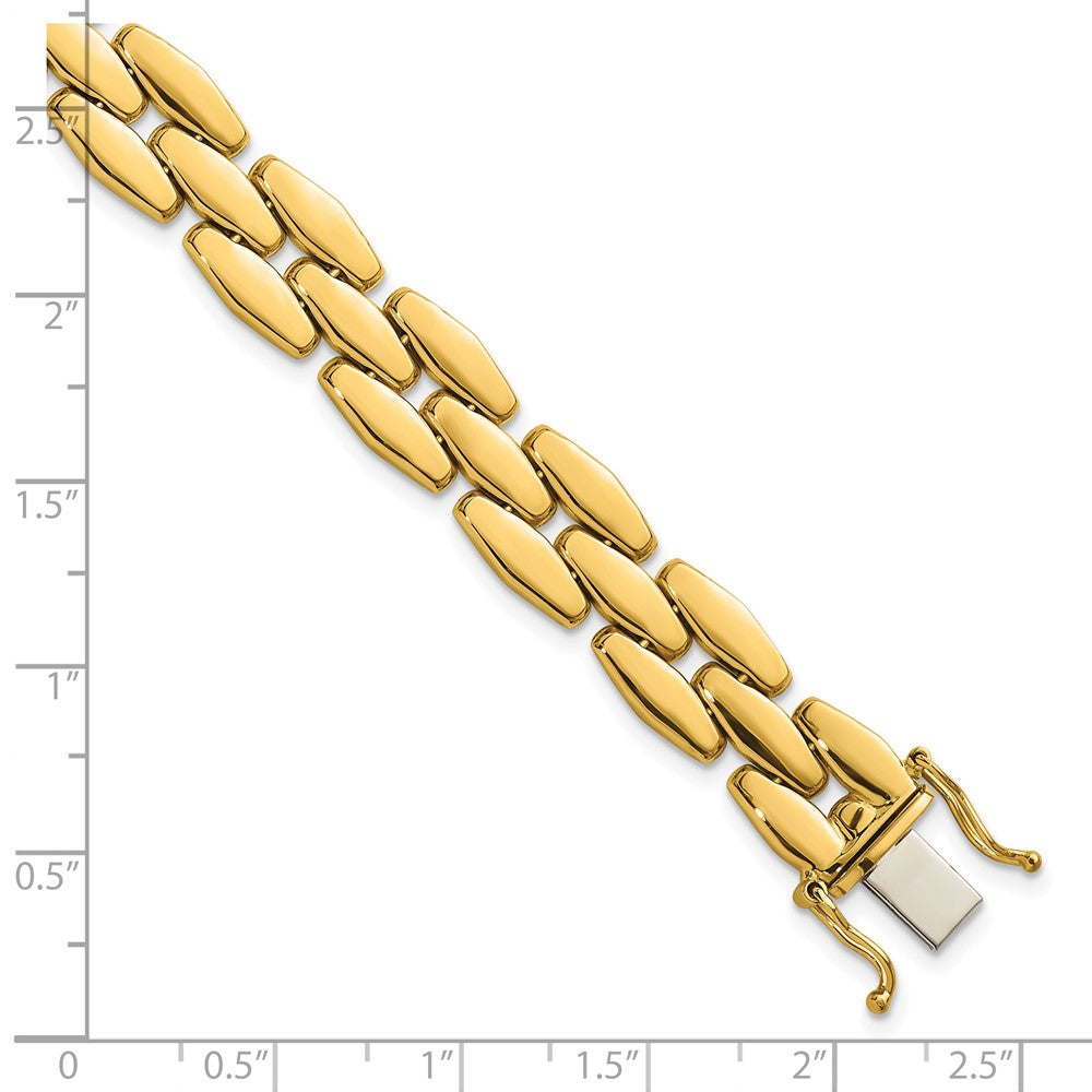 14k Polished 10.8mm Fancy Link 7.5 inch Bracelet