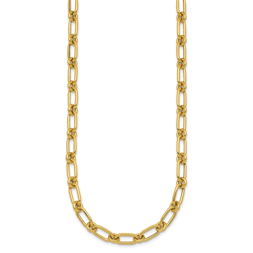 14k Polished 6mm Oval and Circle Link 18 inch Necklace