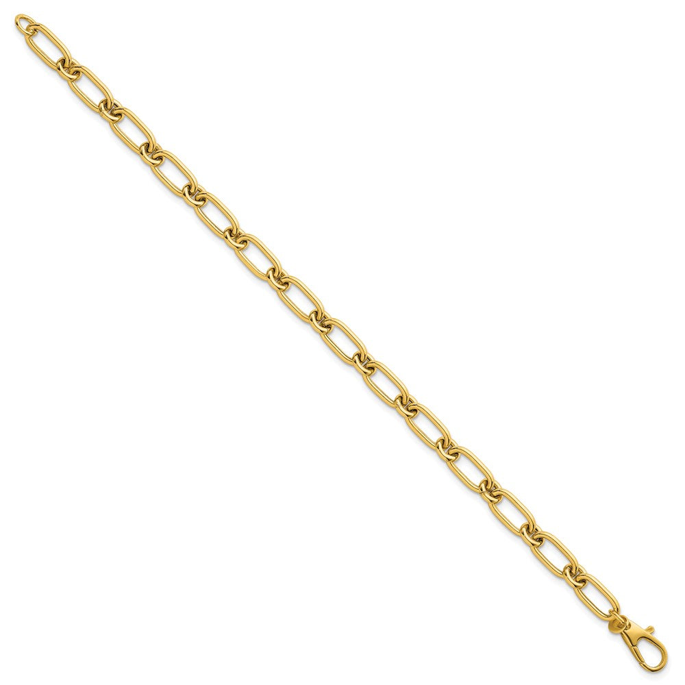 14k Polished 6mm Oval and Circle Link 7.5 inch Bracelet