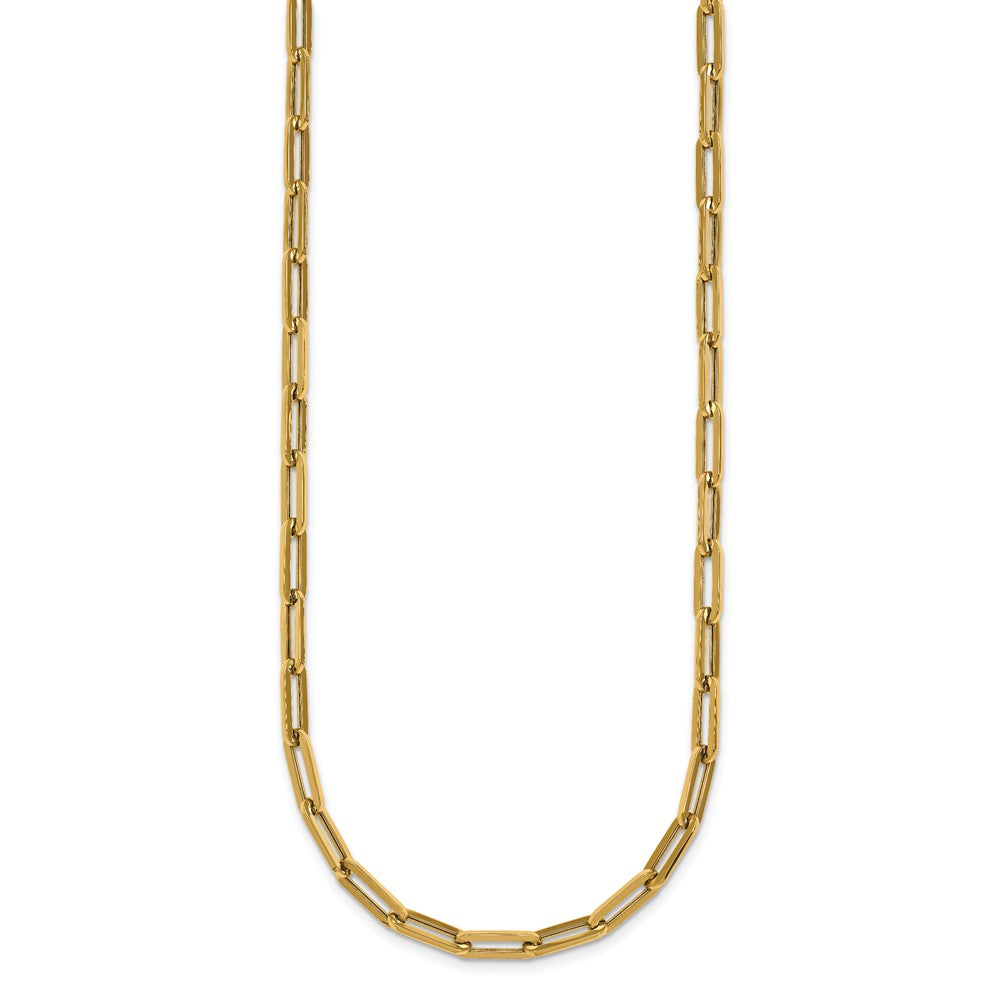 14k Polished 4mm Paperclip Link 18 inch Necklace