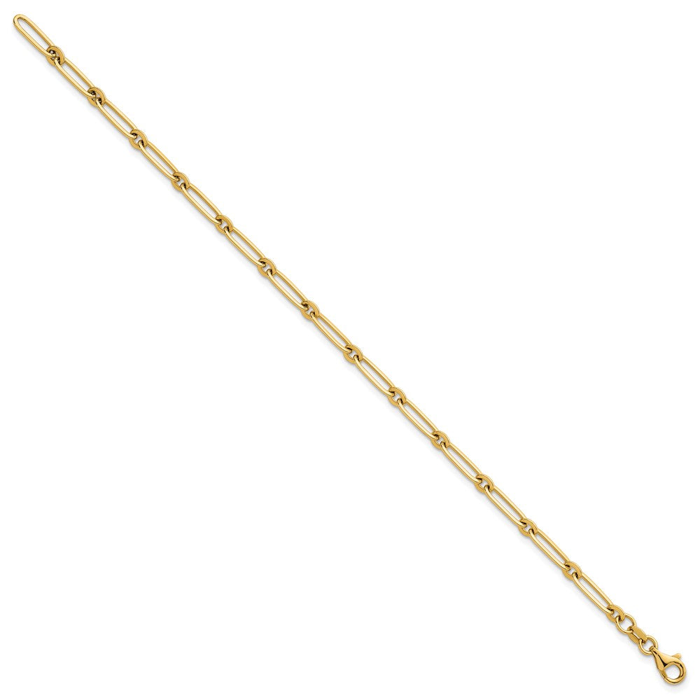 14k Polished 3.75mm Paperclip and Round Link 7.25 inch Bracelet