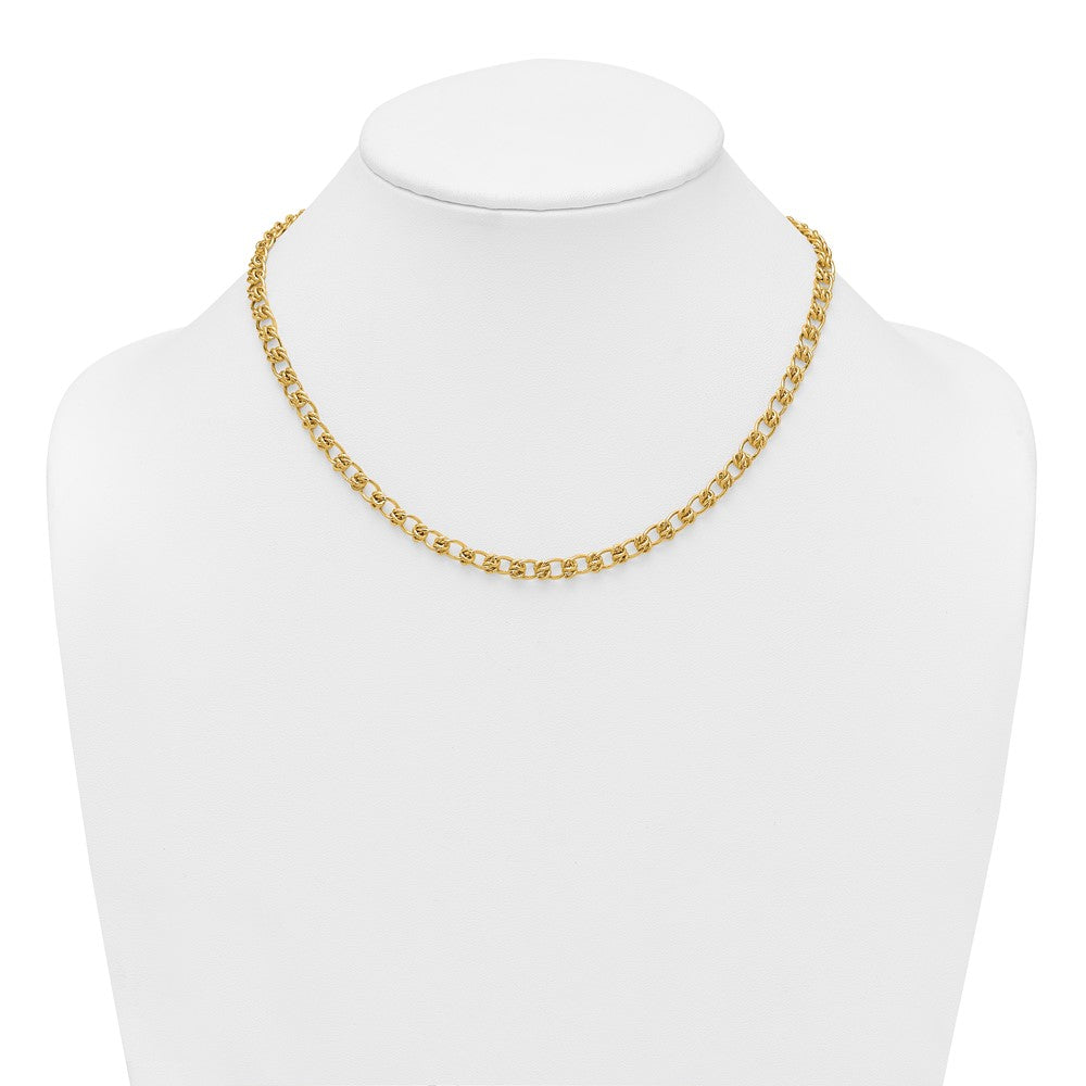 14K Polished and Textured 5.0mm Fancy Knot Link 7.5 Inch Bracelet
