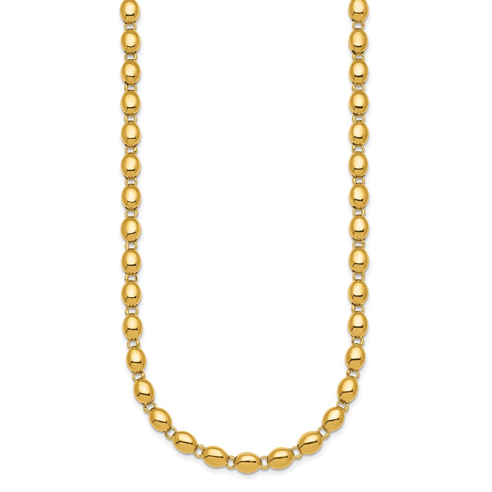 14k Polished 5.25mm Round Fancy Beaded 18 inch Necklace